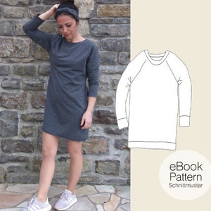 Every-Day-Dress Women / Sweat dress with & without hood / Sewing pattern PDF image 1