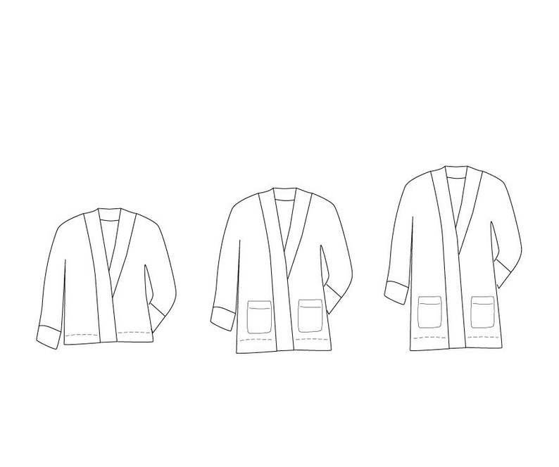sewing pattern / kimono jacket / eBook for oversized jacket / PDF instant download image 2