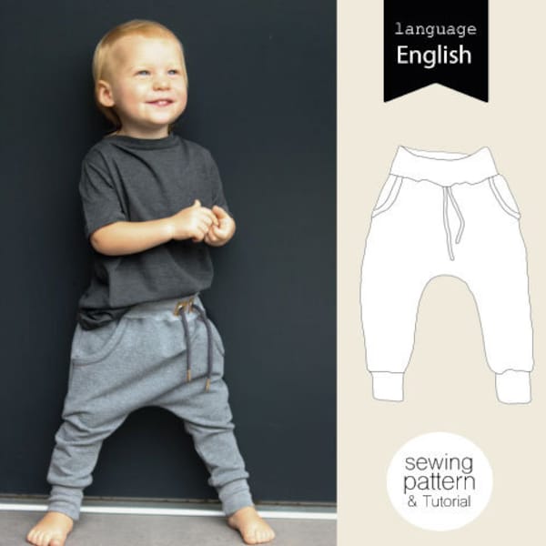 Baggy Pants Baby sewing pattern / instant download