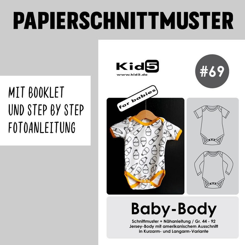 Papierschnittmuster Baby-Body 69 Bild 1