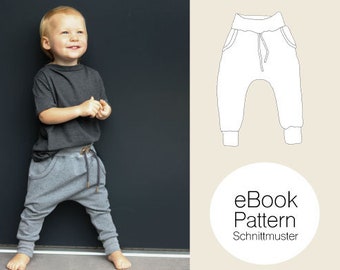 PDF-patroon / "Baggy-Pants-Baby" broek, broek, naaipatroon en naai-instructies / eBook