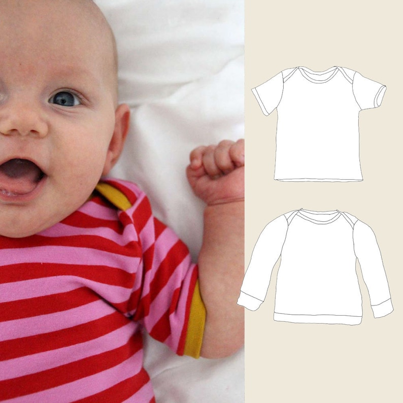 PDF Pattern / Baby Basic Shirt Schnittmuster & Nähanleitung / eBook Bild 1