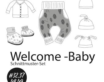 PDF großes eBook Set  "Welcome Baby"  4 Schnittmuster & Nähanleitungen