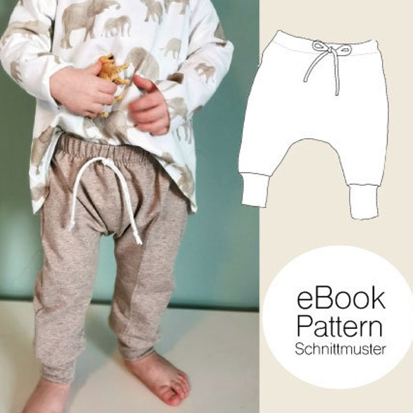 Comfy-Pants Baby / PDF Schnittmuster / Babyhose mit Gummibund