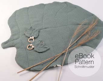 Sewing pattern “play mat leaf” crawling mat + FREE grasping toy / PDF pattern instant download