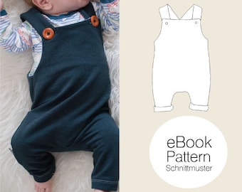 PDF Pattern / "Baby Dungarees" Romper Sewing Pattern and Sewing Instructions / eBook