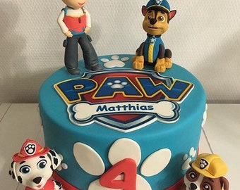 Figurines fondantes, décoration de gâteau Paw Patrol. Le prix est pour 1 figurine chacun