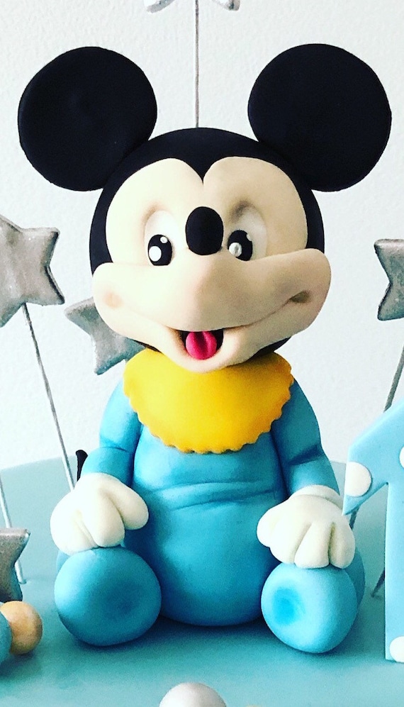 Figuras en fondant decoracion de tartas topper 3D Bebe Mickey Mouse Etsy Espana