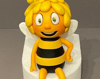 Fondant figure, cake decoration, cake figure Maya the Bee, name and number