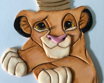 Fondant topper, fondant applique. Lion King Simba approx. 20 cm high