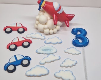 Fondant figures, sugar figure, cake decoration airplane