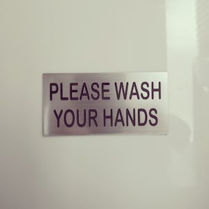 Wash Your Hands Adhesive Sign Bathroom Notice Please Wash Hands Business Shop Toilet Sign Germs Hygiene Soap Entry sign Food Preparation