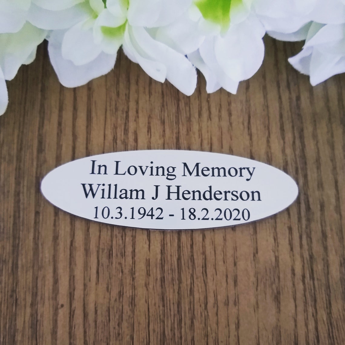 Memorial Name Plate Brass Colour Coffin Urn Name Plate Etsy