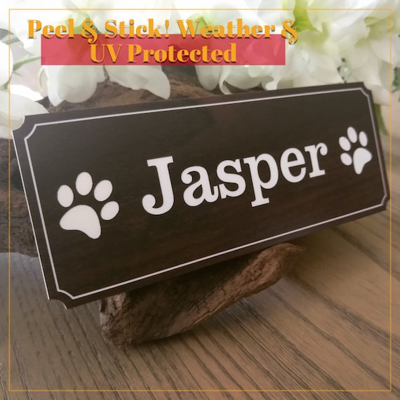Pet Name Plaque Personalised House Kennel Dog Bone Adhesive Sign Wall Plaque