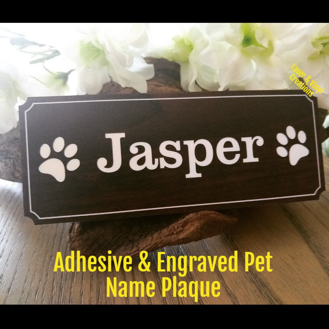 Adhesive Pet Name Plaque Sign Kennel Guard Dogs Sign Adhesive Etsy