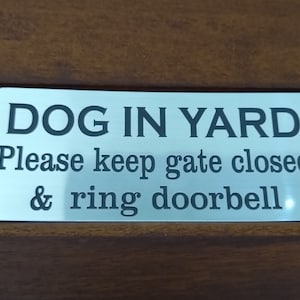 beware of the dog sign dog in yard do not knock ring bell guard dogs sign adhesive silver/black keep out sign home business sign