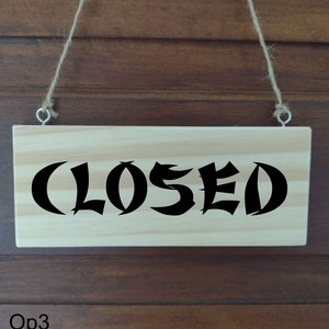 Open Closed Sign Double Sided Chinese Restaurant Sign Black Vinyl ...