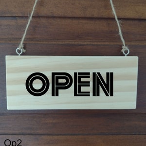Open Closed Sign double sided Retro Restaurant shop sign Black Vinyl wooden plaque Hanging sign shop sign closed