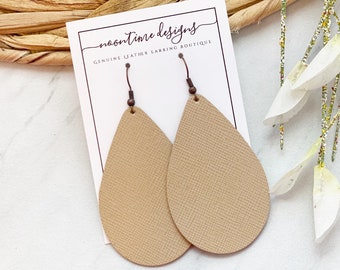Real Leather Earrings Genuine Leather Teardrop Earrings Saffiano Silver Genuine Leather Earrings