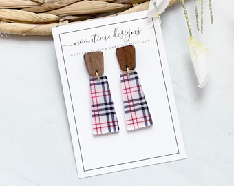 5.00 ACRYLIC EARRING SALE!  Popular Plaid Bar Acrylic Earrings, Plaid Earrings, Trendy Style, Plaid Acrylic Earrings