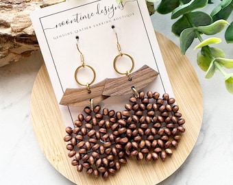 5.00 WOOD EARRING SALE!  Wood Flower Earring  //  Trendy Earring  // Boho Earring // Wood Earrings // Bohemian Style