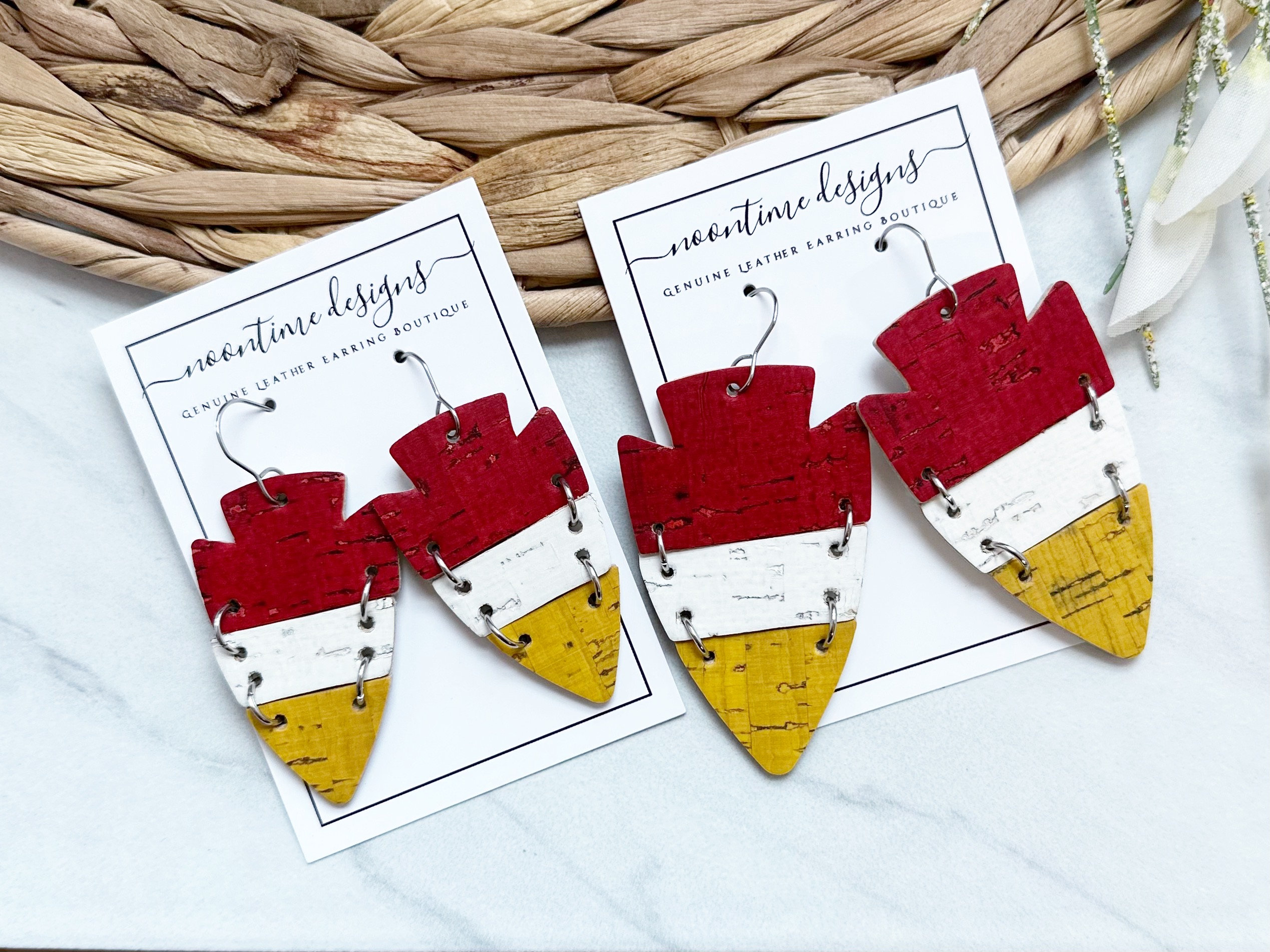 Chiefs leather earrings online