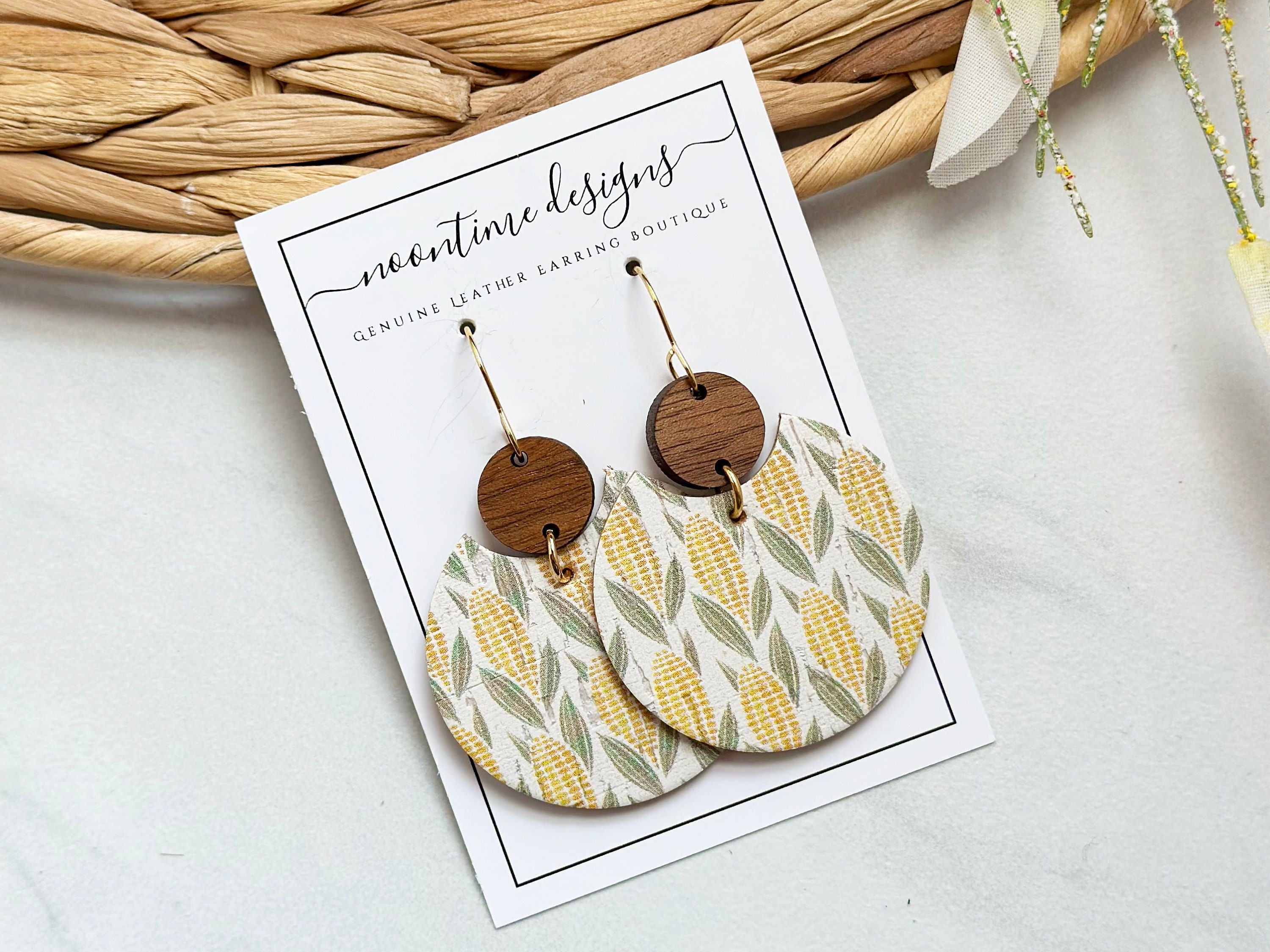 Cork clearance leather earrings
