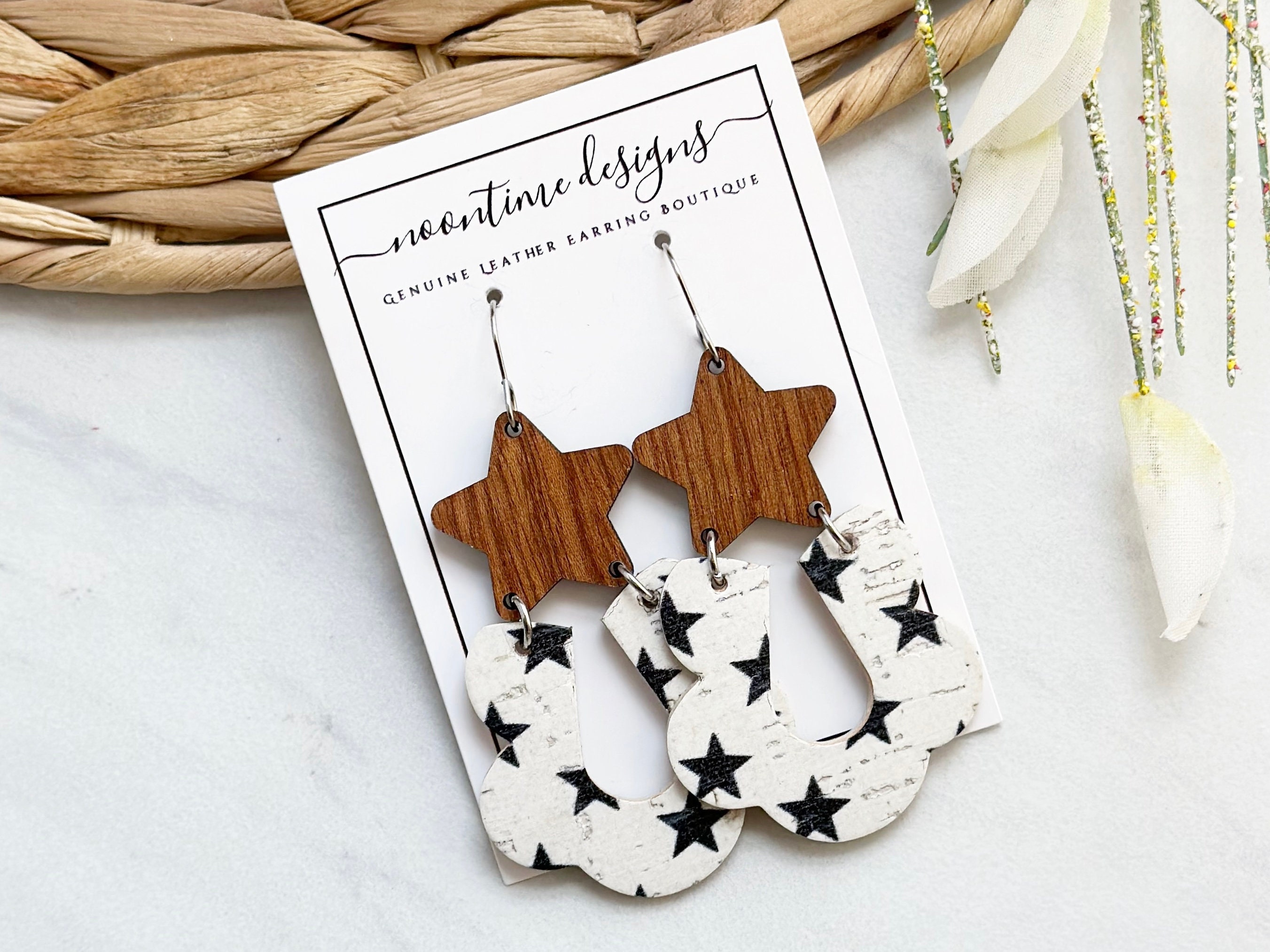 Real 2024 leather earrings
