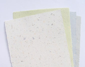4 sheets of handmade paper DIN A5 in 4 colors