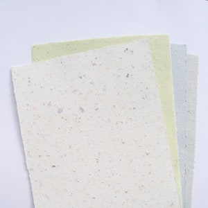 4 fogli di carta fatta a mano DIN A5, cancelleria riciclata fatta a mano in 4 colori
