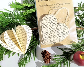 Heart pendant made from an old book