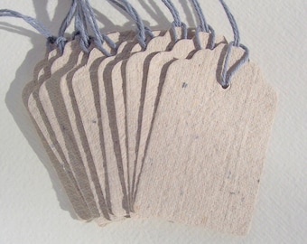 10 Die-Cut Tags Handmade Paper Vintage Inspired, Gift Tags Handmade Paper to Write on