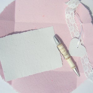 Romantisches Briefset rosa, Büttenpapier Briefpapier mit Spitze Bild 3