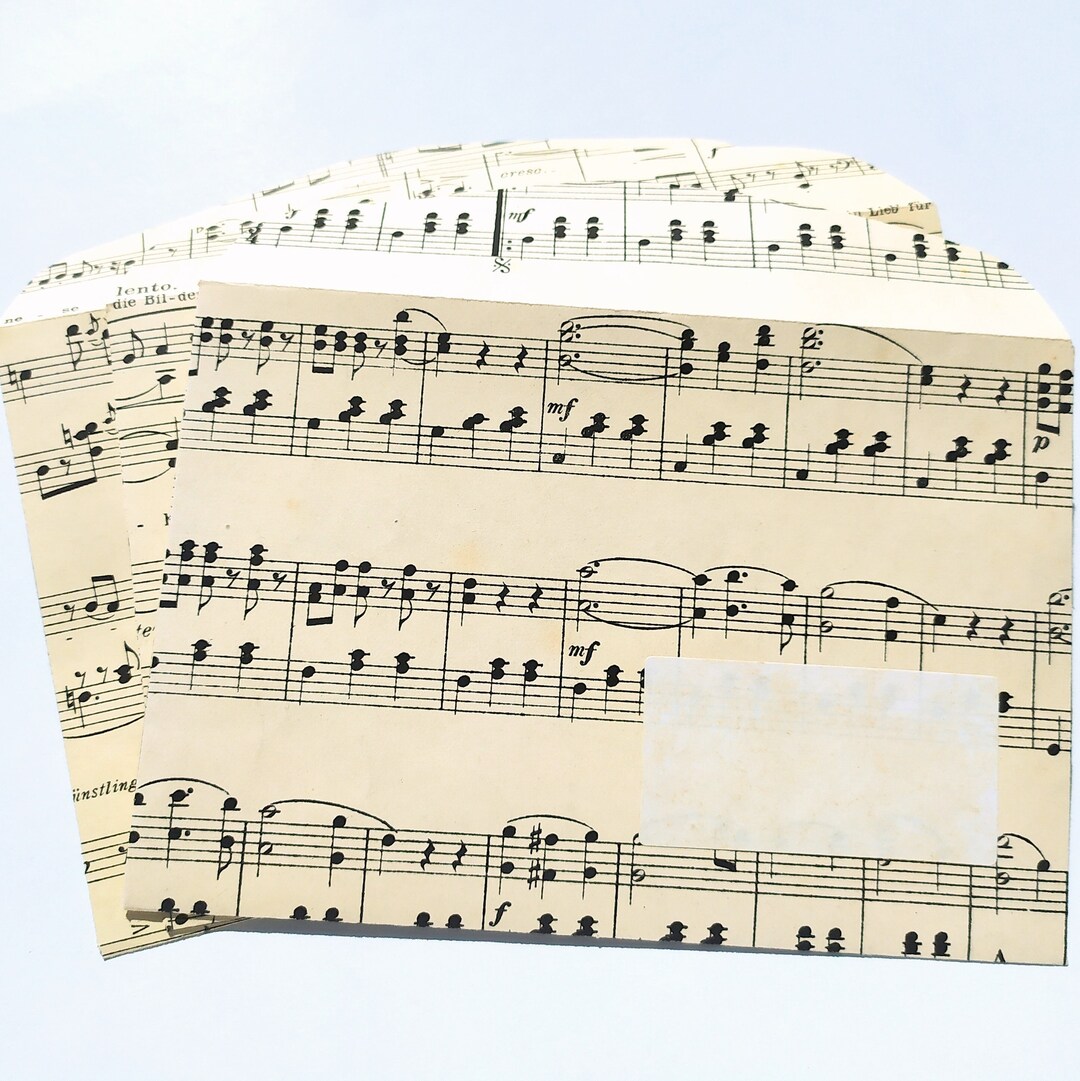 Music Envelope Pattern 3 Envelopes Made From Old Sheet Music Upcycled Vintage Score - Etsy