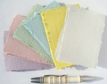 6 sheets of handmade paper