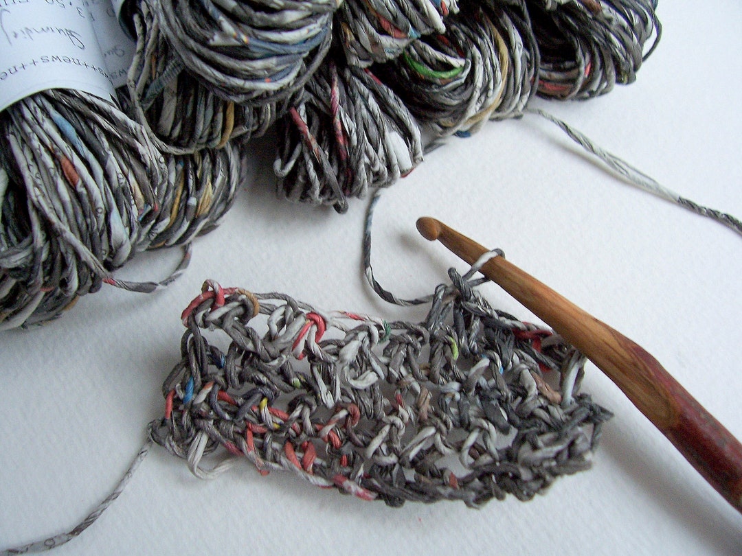 Dark Newspaper Yarn 10 M Recycled Paper Yarn Etsy