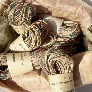 15 m Kraft Paper Cords, Recycled Gift Wrapping Twine image 1