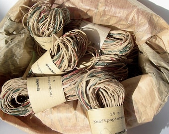 15 m Kraft Paper Cords, Recycled Gift Wrapping Twine