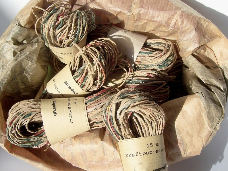 15 m Kraft Paper Cords, Recycled Gift Wrapping Twine image 1