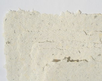 5 Bogen Büttenpapier creme DIN A4, handgeschöpftes Briefpapier zum Verschenken