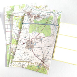 3 Geschenktüten aus alten Landkarten, Upcycling-Umschläge