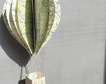 Hot air balloon made from old maps