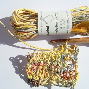 Newspaper Yarn With Sunny Intervals 10 m, yellow recycled paper yarn from newspapers