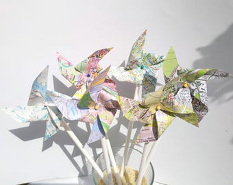 Wind turbine made from old maps