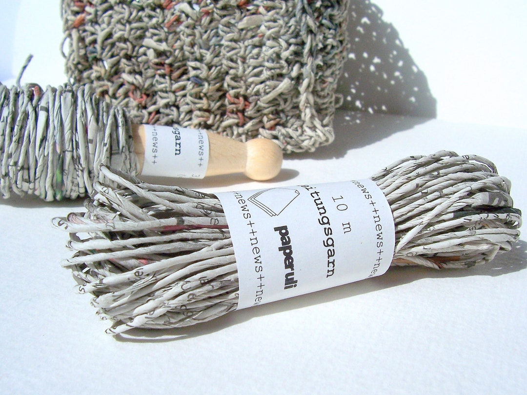 Newspaper Yarn 10m Recycled Paper Yarn From Newspapers Etsy