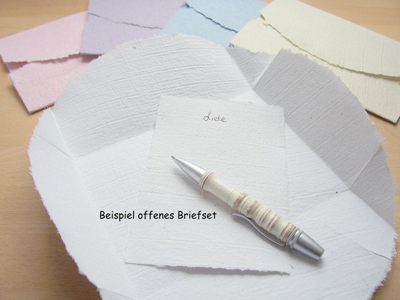 Hochzeitsbrief Büttenpapier flieder, handgeschöpftes Briefpapier zur Hochzeit creme lila für Geldgeschenke und Glückwünsche Bild 3