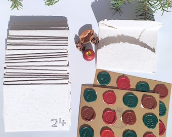 Mini-Briefumschläge für Adventskalender aus Büttenpapier