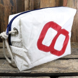Kulturbeutel "AHOI" XL Segeltuch Upcycling