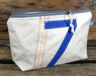 Toiletry bag made from recycled sails