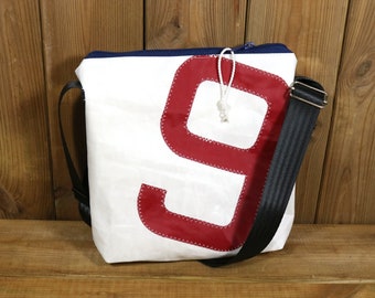 Small shoulder bag made from sail upcycling